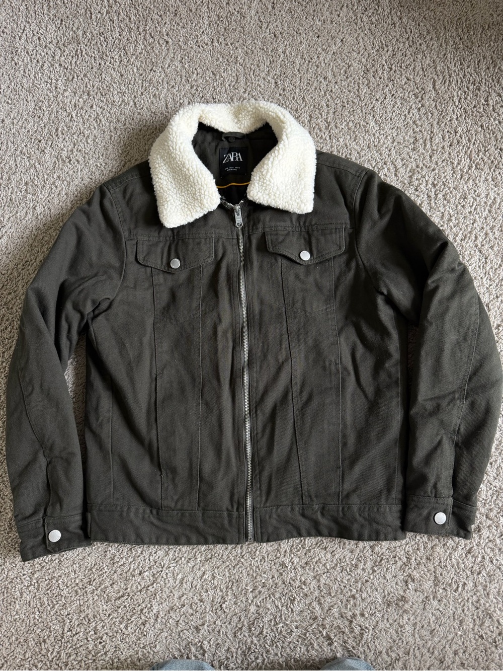 ZARA Front Zip Sherpa Collar Jacket